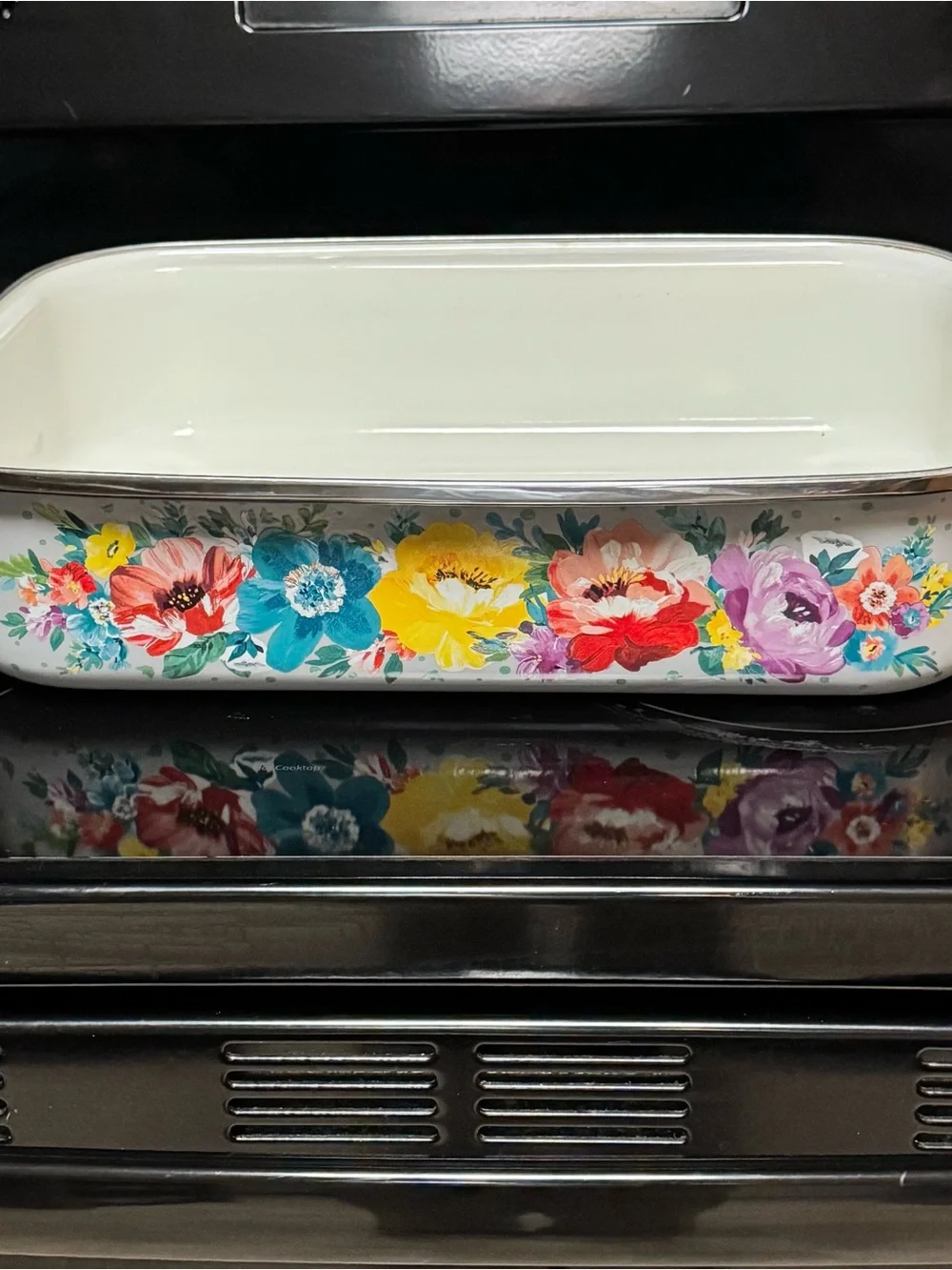 Pioneer Woman Grey Floral Coated Baking Dish - White /Multicolor Flowers